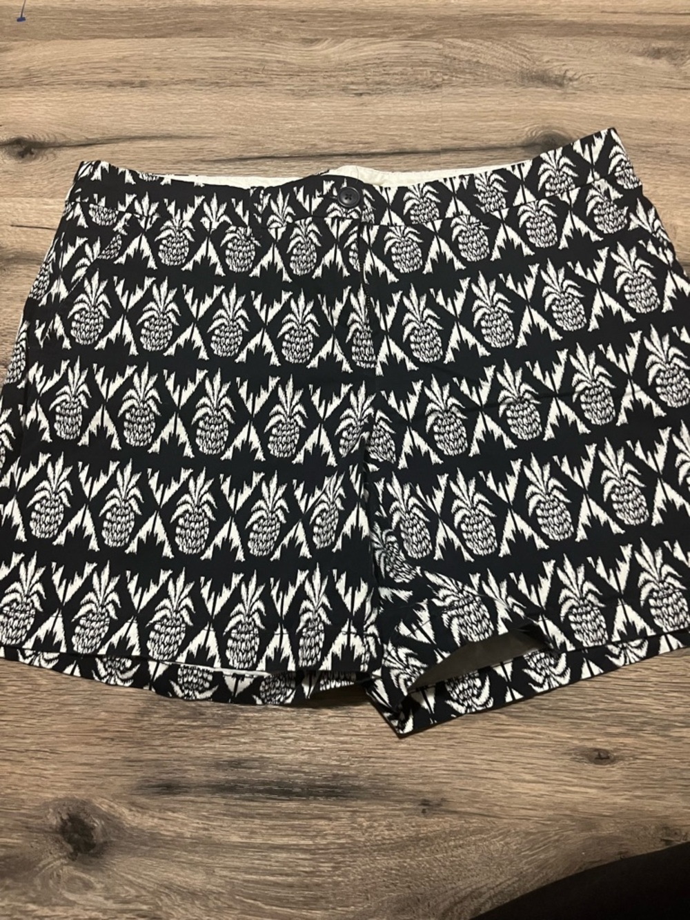 crown & ivy Navy  and White Pineapple Print Shorts